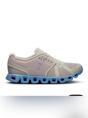 On Running  women’s Athletic Shoe in Pale Pink with Sky Blue Sole